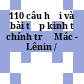 110 câu hỏi và bài tập kinh tế chính trị Mác - Lênin /