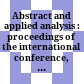 Abstract and applied analysis : proceedings of the international conference, Hanoi, Vietnam, 13-17 August 2002 /