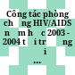 Công tác phòng chống HIV/AIDS năm học 2003 - 2004 tại trường đại học Dược Hà Nội /