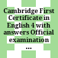 Cambridge First Certificate in English 4 with answers Official examination papers from University of Cambridge ESOL examinations