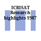 ICRISAT Research highlights 1987