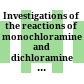 Investigations of the reactions of monochloramine and dichloramine with selected phenols : Examination of humic acid models and water contaminants /