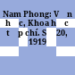 Nam Phong: Văn học, Khoa học tạp chí. Số 20, 1919