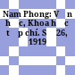 Nam Phong: Văn học, Khoa học tạp chí. Số 26, 1919