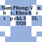 Nam Phong: Văn học, Khoa học tạp chí. Số 33, 1920