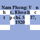 Nam Phong: Văn học, Khoa học tạp chí. Số 37, 1920
