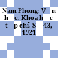 Nam Phong: Văn học, Khoa học tạp chí. Số 43, 1921