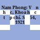 Nam Phong: Văn học, Khoa học tạp chí. Số 54, 1921