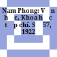 Nam Phong: Văn học, Khoa học tạp chí. Số 57, 1922