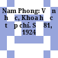 Nam Phong: Văn học, Khoa học tạp chí. Số 81, 1924