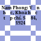 Nam Phong: Văn học, Khoa học tạp chí. Số 84, 1924
