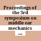 Proceedings of  the 3rd symposium on middle ear mechanics in research and otilogy :