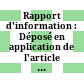 Rapport d'information : Déposé en application de l'article 145 du règlement par la mission d'information commune sur les problèmes généraux liés à l'application des lois : No 2172 /