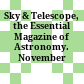 Sky & Telescope, the Essential Magazine of Astronomy. November 1998