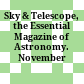 Sky & Telescope, the Essential Magazine of Astronomy. November 1999