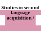 Studies in second language acquisition /