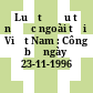 Luật đầu tư nước ngoài tại Việt Nam : Công bố ngày 23-11-1996