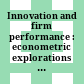 Innovation and firm performance : econometric explorations of survey data /