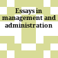 Essays in management and administration