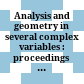 Analysis and geometry in several complex variables : proceedings of the 40th Taniguchi Symposium /