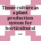 Tissue culture as a plant production system for horticultural crops /