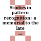 Studies in pattern recognition : a memorial to the late Professor Kin-Sun Fu.