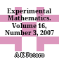 Experimental Mathematics. Volume 16, Number 3, 2007