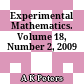 Experimental Mathematics. Volume 18, Number 2, 2009