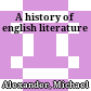 A history of english literature