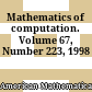 Mathematics of computation. Volume 67, Number 223, 1998