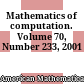 Mathematics of computation. Volume 70, Number 233, 2001