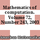 Mathematics of computation. Volume 72, Number 243, 2003