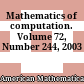 Mathematics of computation. Volume 72, Number 244, 2003