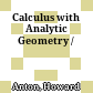 Calculus with Analytic Geometry /