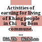 Activities of earning for living of Kháng people in Chiềng Bôm commune, Thuận Châu of Sơn La province = Hoạt động mưu sinh của người Kháng ở Chiềng Bôm, huyện Thuận Châu, tỉnh Sơn La