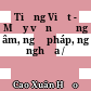 Tiếng Việt - Mấy vấn đề ngữ âm, ngữ pháp, ngữ nghĩa /