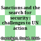 Sanctions and the search for security : challenges to UN action /
