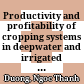 Productivity and profitability of cropping systems in deepwater and irrigated lowland rice ecosystems in the mekong delta of Vietnam