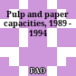 Pulp and paper capacities, 1989 - 1994