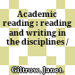 Academic reading : reading and writing in the disciplines /