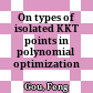 On types of isolated KKT points in polynomial optimization