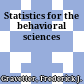 Statistics for the behavioral sciences