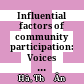 Influential factors of community participation: Voices from various communities of refugee background