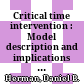 Critical time intervention : Model description and implications for the significance of timing in social work interventions /