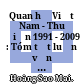 Quan hệ Việt Nam - Thuỵ Điển 1991 - 2009 : Tóm tắt luận văn thạc sĩ Lịch sử /