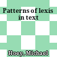 Patterns of lexis in text