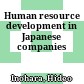 Human resource development in Japanese companies