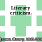 Literary criticism.