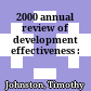 2000 annual review of development effectiveness :