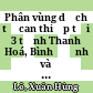 Phân vùng dịch tễ can thiệp tại 3 tỉnh Thanh Hoá, Bình Định và Lâm Đồng